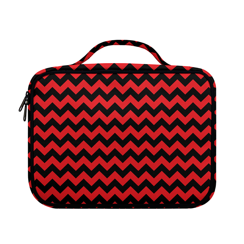 Red And Black Chevron Pattern Print Briefcase Bible Bag