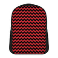 Red And Black Chevron Pattern Print Casual Backpack