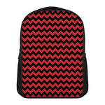 Red And Black Chevron Pattern Print Casual Backpack