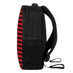 Red And Black Chevron Pattern Print Casual Backpack