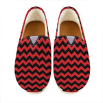 Red And Black Chevron Pattern Print Casual Shoes