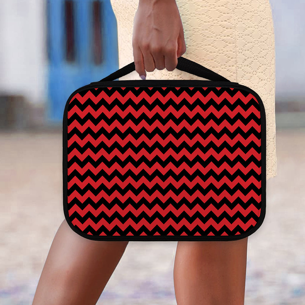 Red And Black Chevron Pattern Print Classic Bible Case