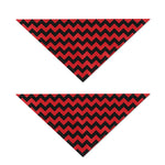 Red And Black Chevron Pattern Print Dog Bandana