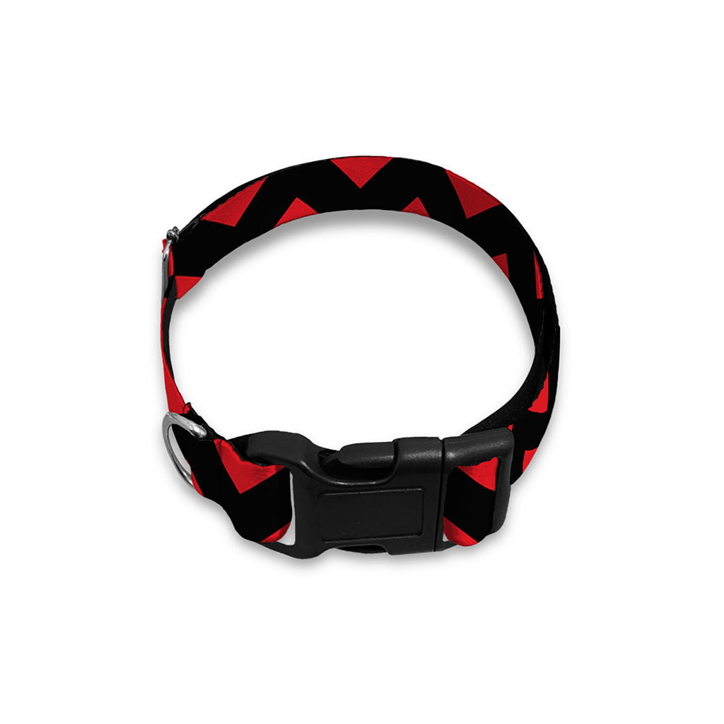 Red And Black Chevron Pattern Print Dog Collar