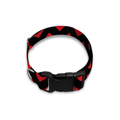Red And Black Chevron Pattern Print Dog Collar