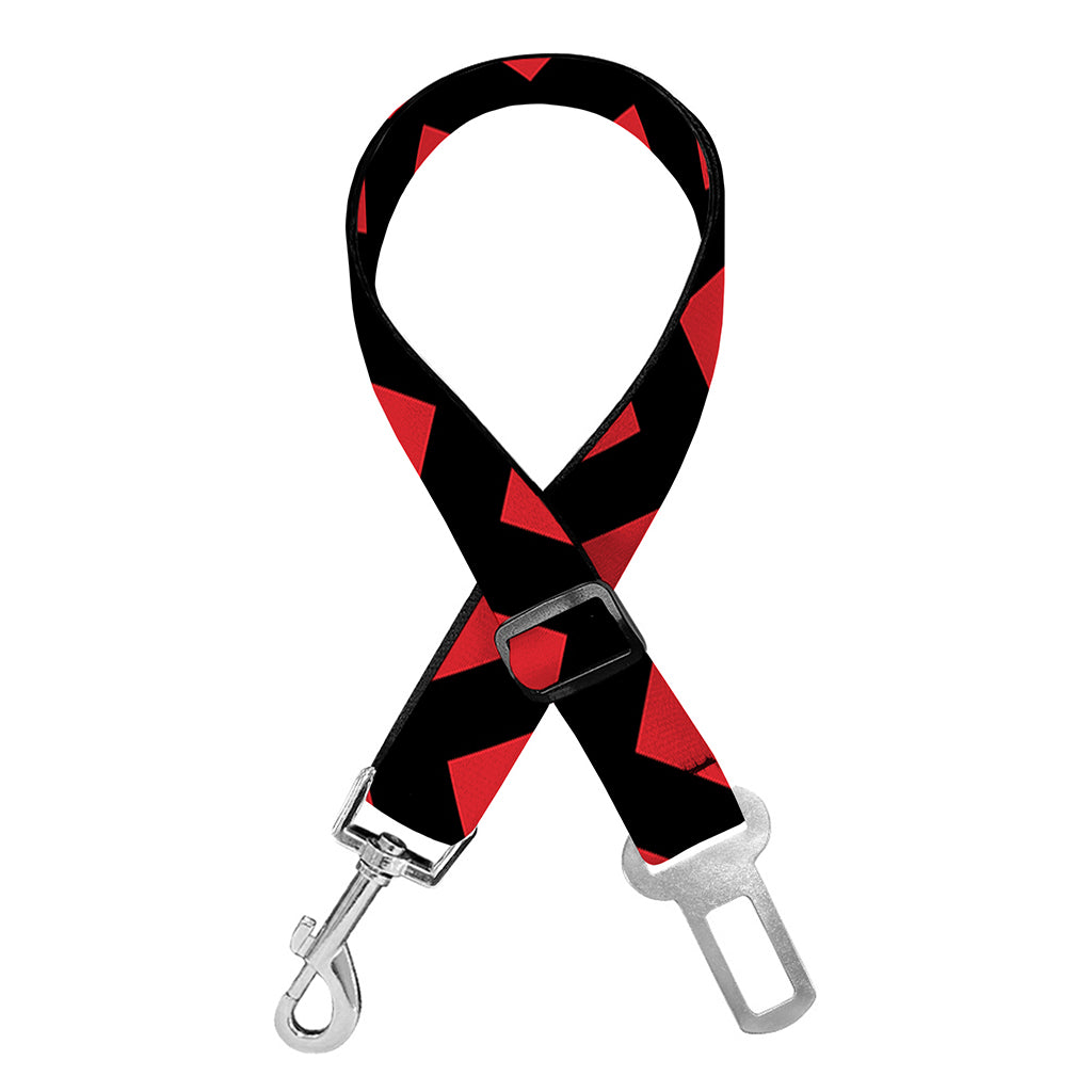 Red And Black Chevron Pattern Print Dog Seat Belt