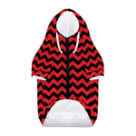 Red And Black Chevron Pattern Print Dog Zip Up Hoodie