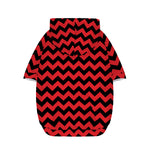 Red And Black Chevron Pattern Print Dog Zip Up Hoodie