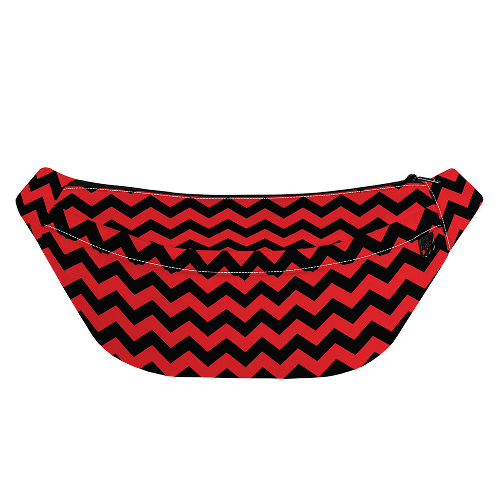 Red And Black Chevron Pattern Print Fanny Pack