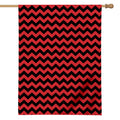 Red And Black Chevron Pattern Print House Flag
