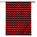 Red And Black Chevron Pattern Print House Flag