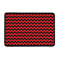 Red And Black Chevron Pattern Print Kitchen Mat