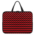 Red And Black Chevron Pattern Print Laptop Sleeve With Handle