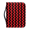 Red And Black Chevron Pattern Print Leather Bible Cover