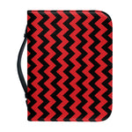 Red And Black Chevron Pattern Print Leather Bible Cover