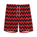 Red And Black Chevron Pattern Print Men's Athletic Shorts
