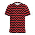 Red And Black Chevron Pattern Print Men's Athletic T-Shirt