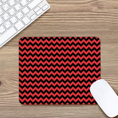 Red And Black Chevron Pattern Print Mouse Pad