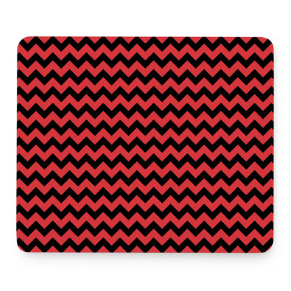 Red And Black Chevron Pattern Print Mouse Pad