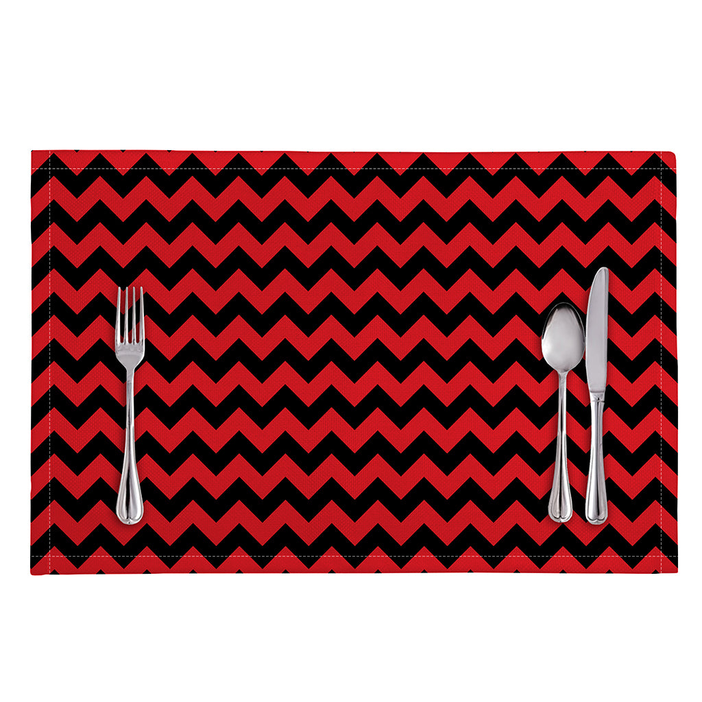 Red And Black Chevron Pattern Print Placemat