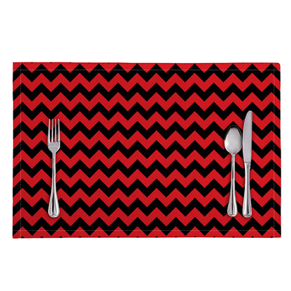 Red And Black Chevron Pattern Print Placemat
