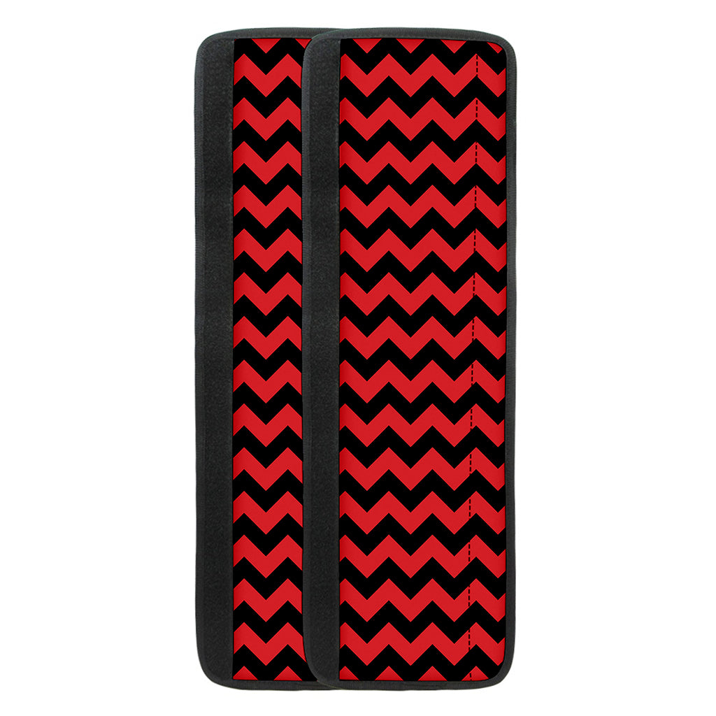 Red And Black Chevron Pattern Print Refrigerator Handle Covers