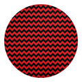 Red And Black Chevron Pattern Print Round Blanket