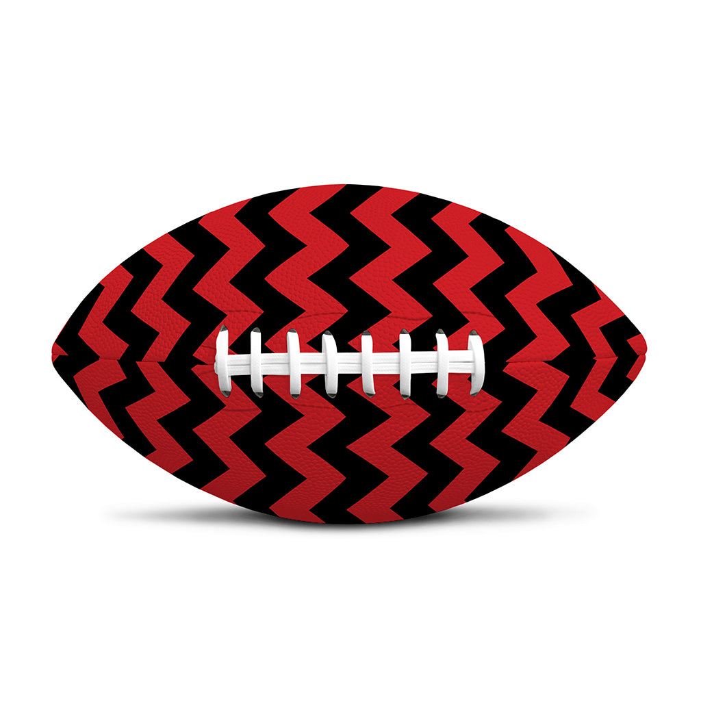 Red And Black Chevron Pattern Print Rugby Ball