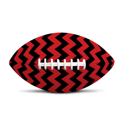 Red And Black Chevron Pattern Print Rugby Ball