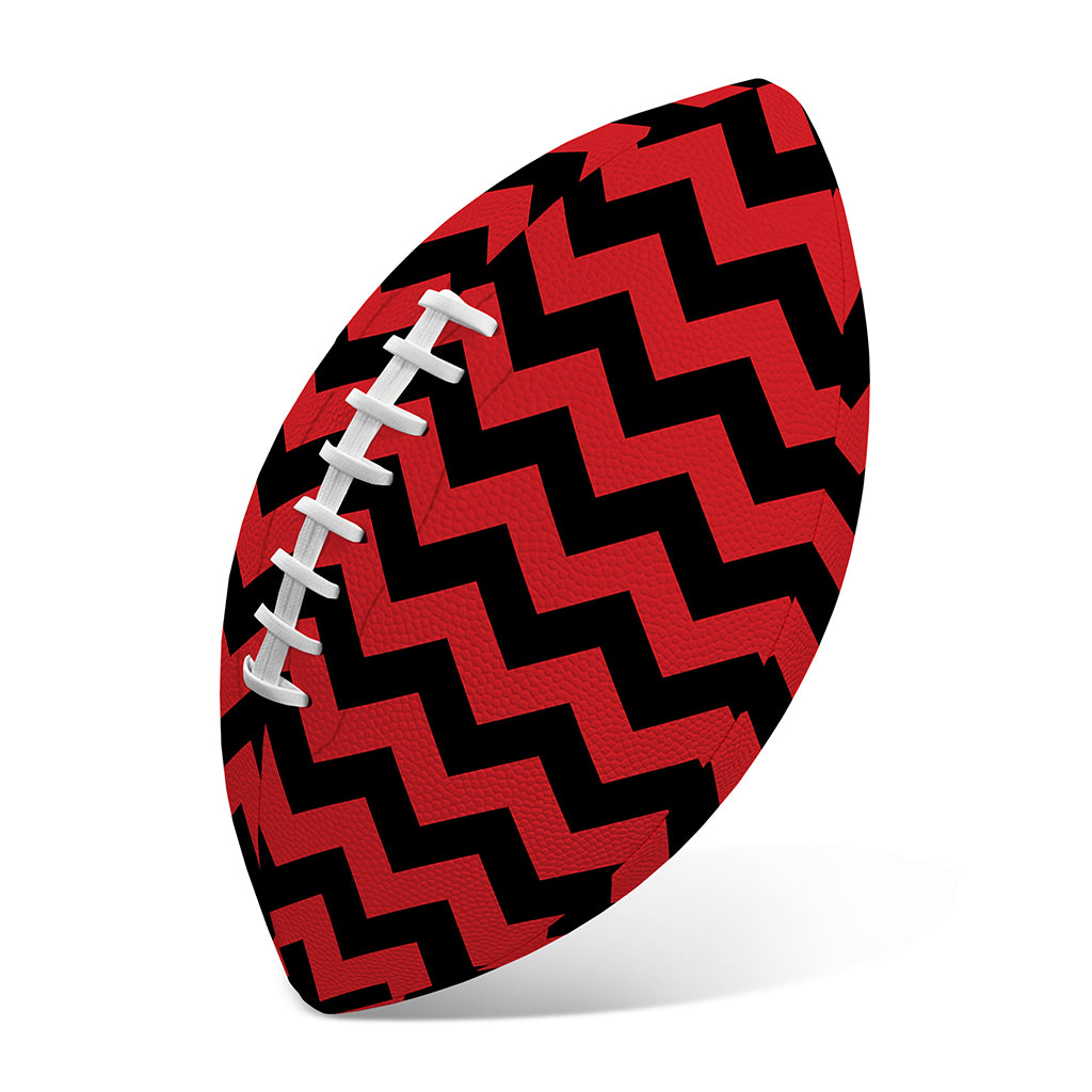 Red And Black Chevron Pattern Print Rugby Ball