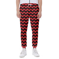 Red And Black Chevron Pattern Print Joggers