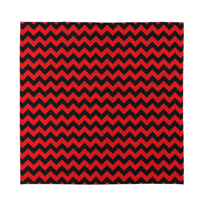 Red And Black Chevron Pattern Print Silk Bandana