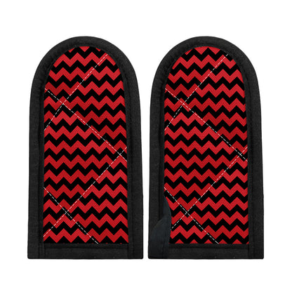 Red And Black Chevron Pattern Print Skillet Handle Cover