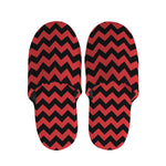 Red And Black Chevron Pattern Print Slippers