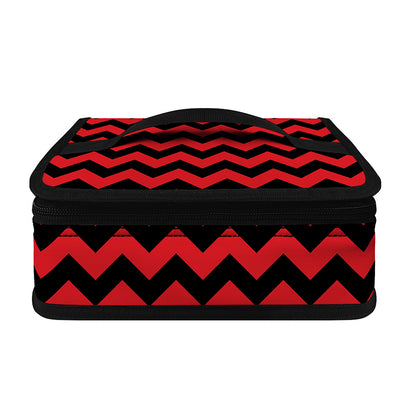 Red And Black Chevron Pattern Print Small Lunch Bag