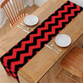 Red And Black Chevron Pattern Print Table Runner