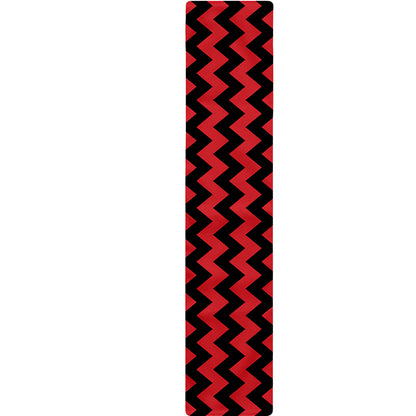 Red And Black Chevron Pattern Print Table Runner