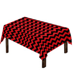Red And Black Chevron Pattern Print Tablecloth