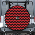 Red And Black Chevron Pattern Print Tire Cover With Camera Hole