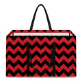 Red And Black Chevron Pattern Print Utility Tote Bag