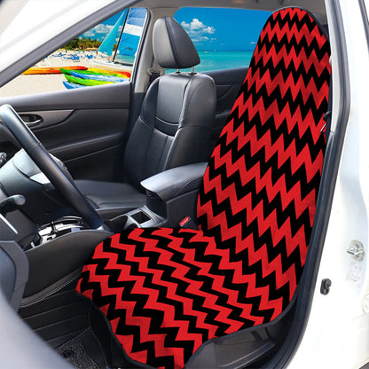 Red And Black Chevron Pattern Print Waterproof Car Seat Cover