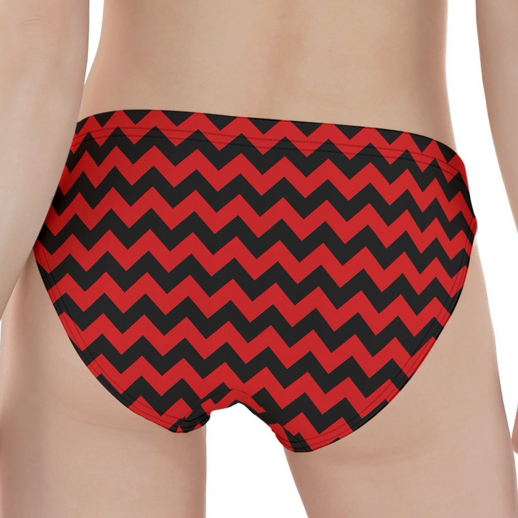 Red And Black Chevron Pattern Print Women's Panties