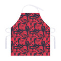 Red And Black Digital Camo Pattern Print Adjustable Apron