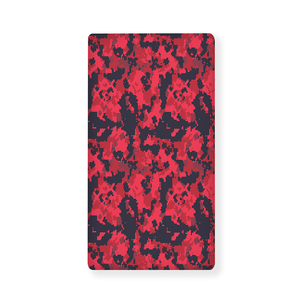 Red And Black Digital Camo Pattern Print Baby Crib Sheet