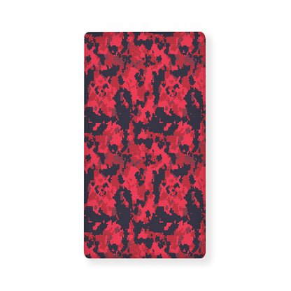 Red And Black Digital Camo Pattern Print Baby Crib Sheet