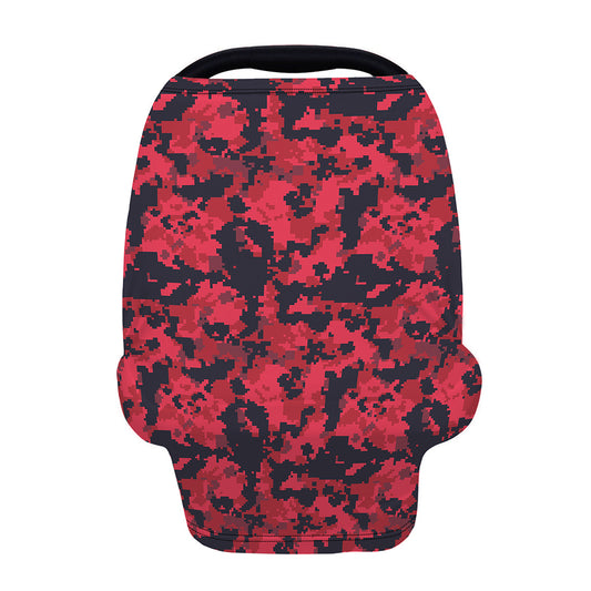 Red And Black Digital Camo Pattern Print Baby Seat Cover