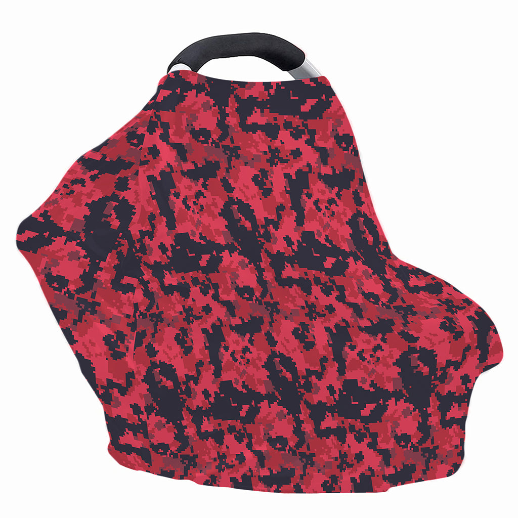 Red And Black Digital Camo Pattern Print Baby Seat Cover