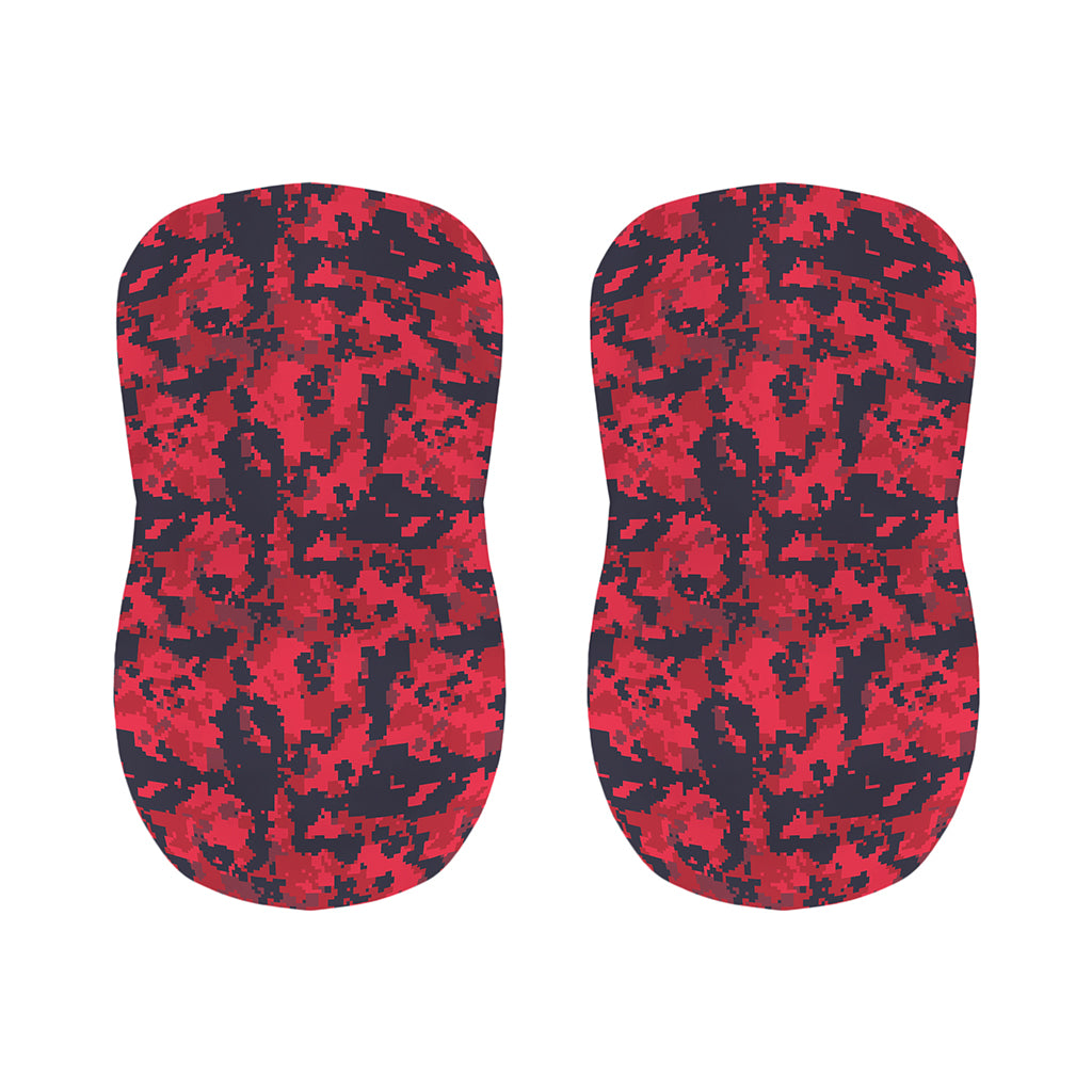 Red And Black Digital Camo Pattern Print Bar Stool Covers
