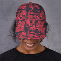 Red And Black Digital Camo Pattern Print Baseball Cap