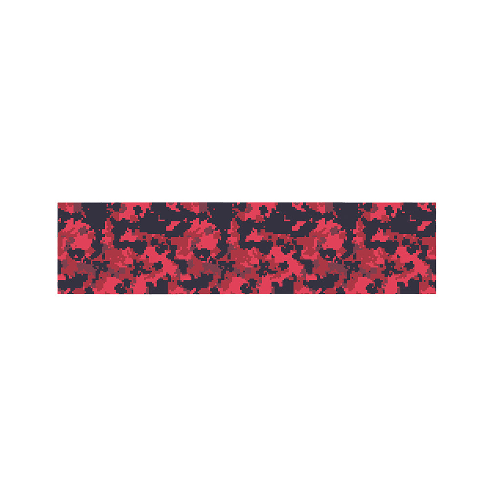 Red And Black Digital Camo Pattern Print Bed Runner